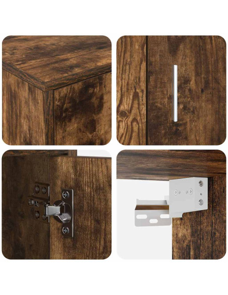 Set di mobile TV da 4 pezzi 4 pcs Rovere affumicato