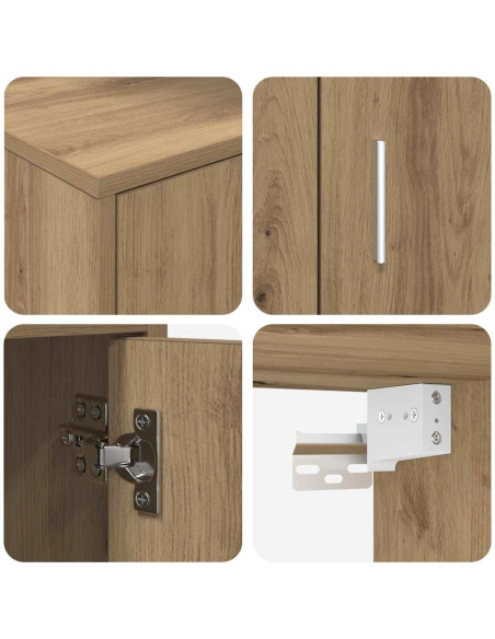 Set di mobile TV da 4 pezzi 4 pcs rovere artigianale