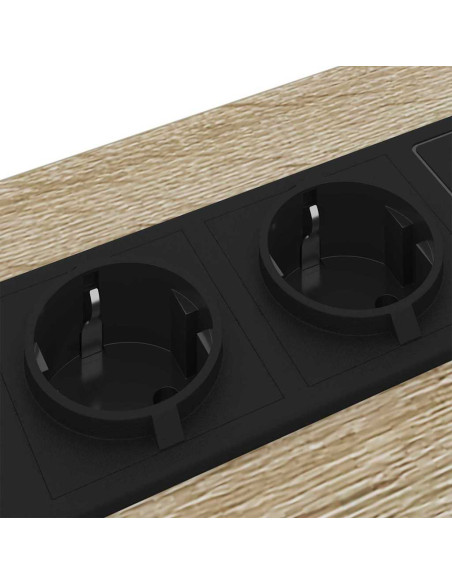 Comò con stazione di ricarica rovere sonoma Legno multistrato