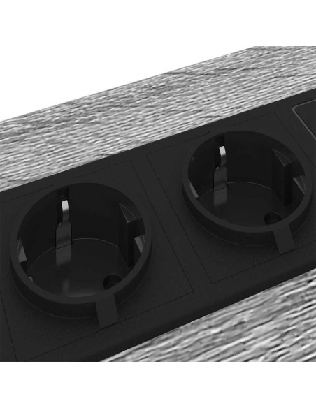 Comò con stazione di ricarica Grigio sonoma Legno multistrato