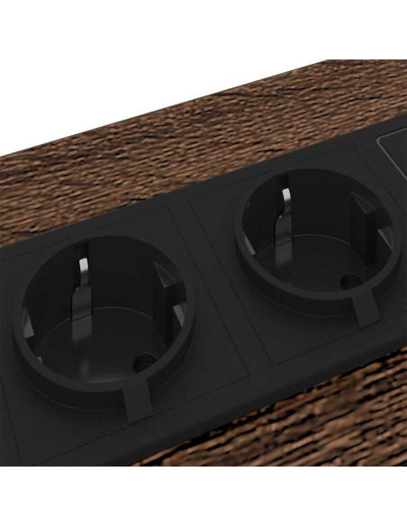 Comò con stazione di ricarica con cassetto 2 pcs Rovere marrone