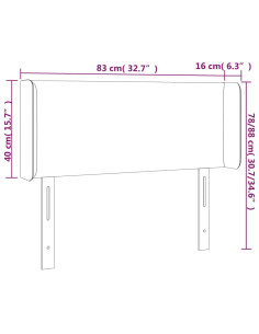 Testiera a LED Crema 83x16x78/88 cm in Similpelle