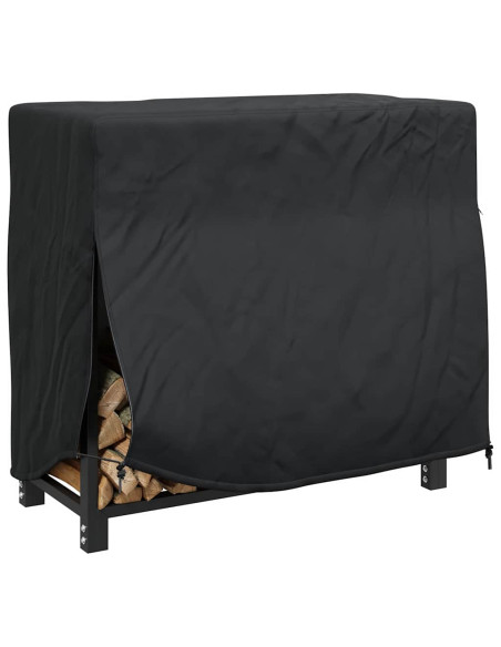 Copertura per portalegna Nero 61 x 122 x 106 cm Tessuto