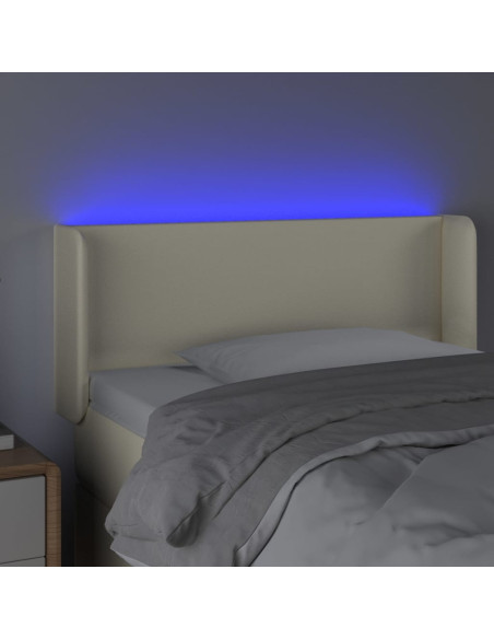 Testiera a LED Crema 83x16x78/88 cm in Similpelle