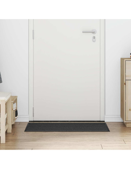 Tappetino Striped Nero e Grigio 60 x 90 cm Polipropilene, PVC