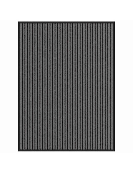 Tappetino Striped Nero e Grigio 80 x 120 cm Polipropilene, PVC