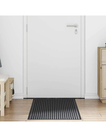Tappetino Striped Nero e Grigio 60 x 150 cm Polipropilene, PVC