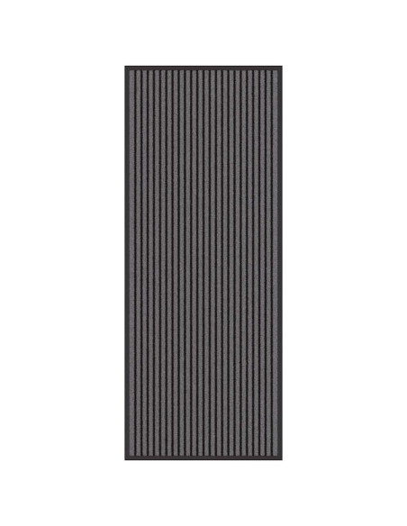 Tappetino Striped Nero e Grigio 60 x 150 cm Polipropilene, PVC