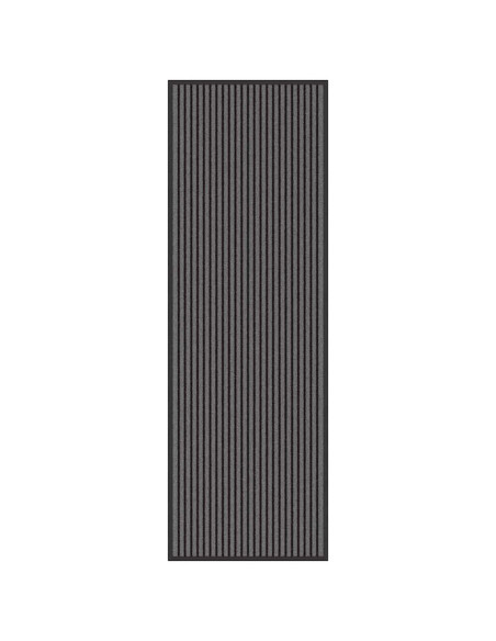 Tappetino Striped Nero e Grigio 60 x 180 cm Polipropilene, PVC