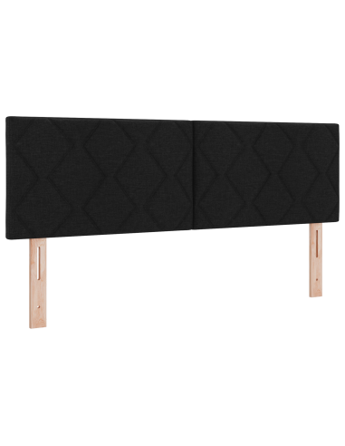 Letto a molle con materasso Nero 160 x 200 cm Tessuto