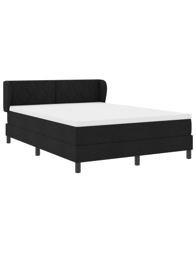 Letto a molle con materasso Nero 160 x 200 cm Tessuto