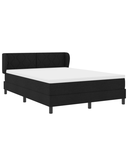 Letto a Molle con Materasso Nero 160x200 cm Tessuto