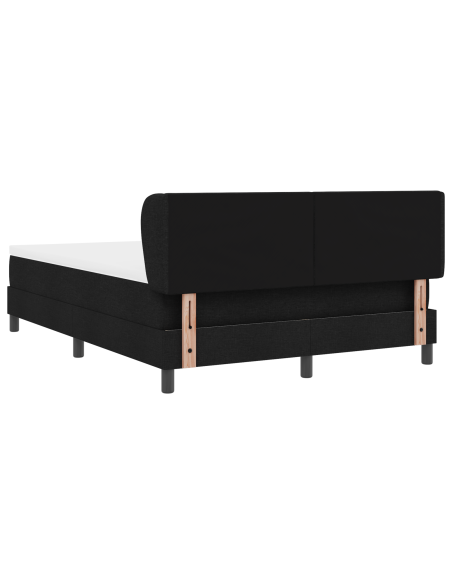 Letto a Molle con Materasso Nero 160x200 cm Tessuto