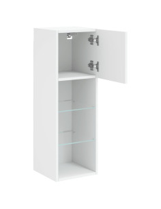 Mobili Porta TV con Luci LED 2 pz Bianchi 30,5x30x90 cm 2