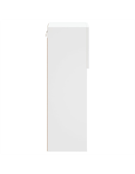 Mobili Porta TV con Luci LED 2 pz Bianchi 30,5x30x90 cm