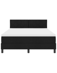 Letto a molle con materasso con led Nero 160 x 200 cm Tessuto 2