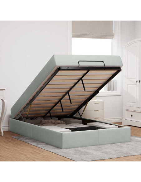 Struttura letto con materasso 2 pcs Grigio chiaro Velluto