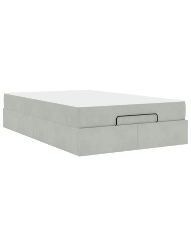Struttura letto con materasso 2 pcs Grigio chiaro Velluto