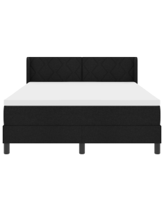 Letto a molle con testiera Nero 200 x 160 cm Tessuto
