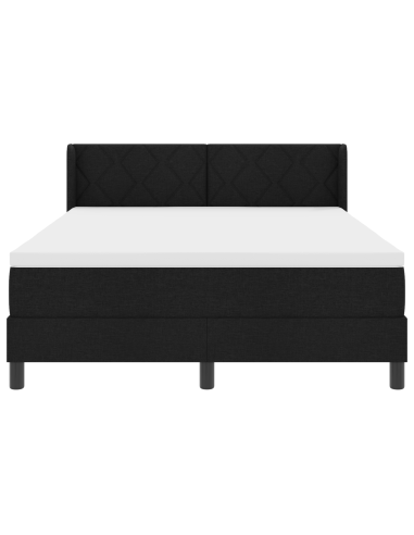 Letto a molle con testiera Nero 200 x 160 cm Tessuto