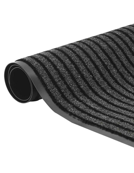 Tappetino Striped Nero, Grigio 40 x 60 cm Polipropilene, PVC