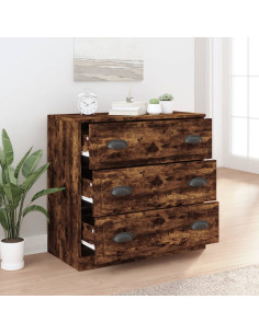 Credenza Rovere Fumo 70x35,5x67,5 cm in Legno Multistrato