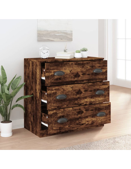 Credenza Rovere Fumo 70x35,5x67,5 cm in Legno Multistrato