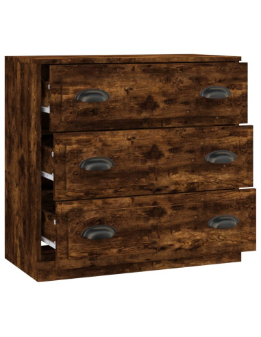 Credenza Rovere Fumo 70x35,5x67,5 cm in Legno Multistrato