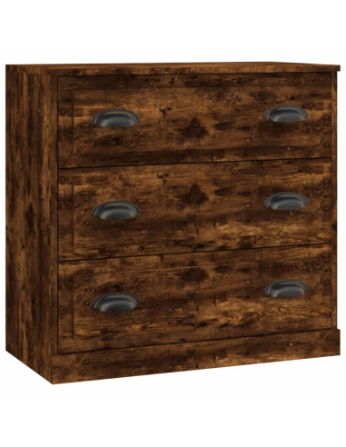 Credenze 2 pz Rovere Fumo in Legno Multistrato