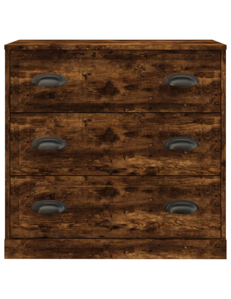 Credenze 2 pz Rovere Fumo in Legno Multistrato