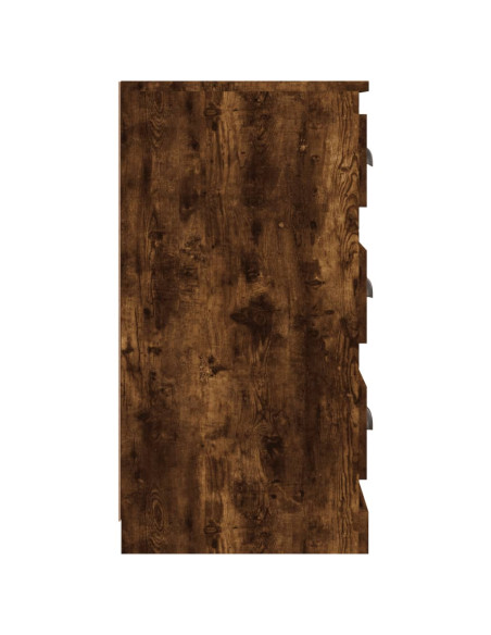 Credenze 2 pz Rovere Fumo in Legno Multistrato
