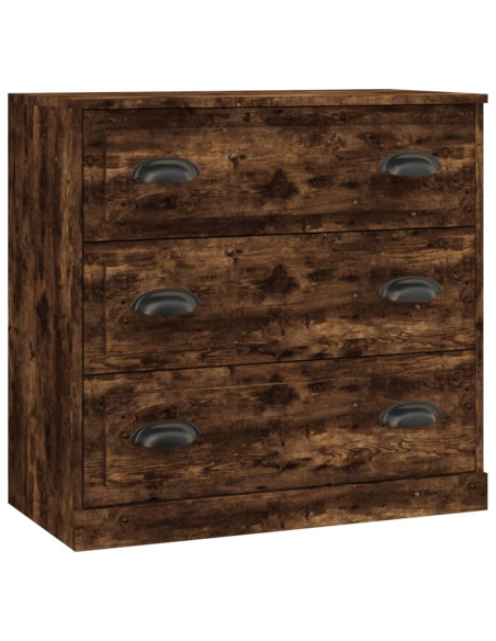 Credenze 3 pz Rovere Fumo in Legno Multistrato