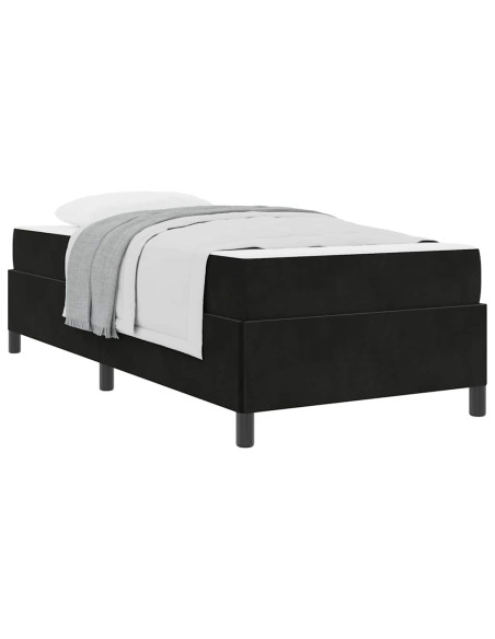 Struttura del letto con materasso Nero 90 x 200 cm Tessuto