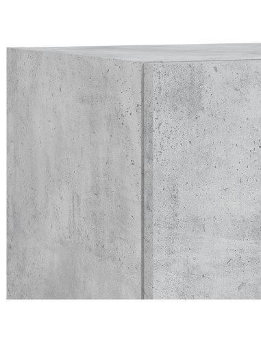 Mobili TV a Muro con LED 4pz Grigio Cemento Legno Multistrato