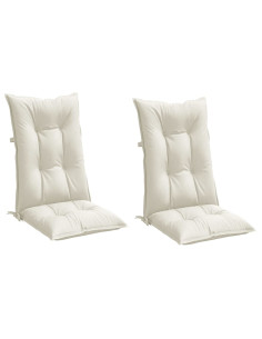 Cuscini Sedia Schiena Alta 2 Crema Mélange 120x50x7 Tessuto 2