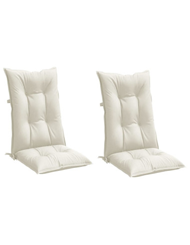 Cuscini Sedia Schiena Alta 2 Crema Mélange 120x50x7 Tessuto