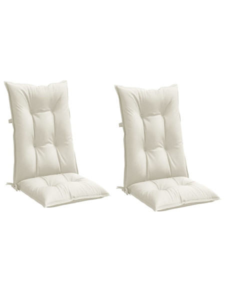 Cuscini Sedia Schiena Alta 2 Crema Mélange 120x50x7 Tessuto