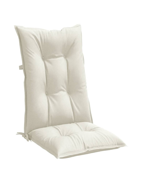 Cuscini Sedia Schiena Alta 2 Crema Mélange 120x50x7 Tessuto
