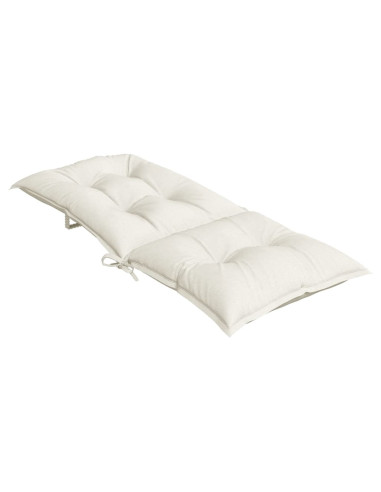 Cuscini Sedia Schiena Alta 2 Crema Mélange 120x50x7 Tessuto