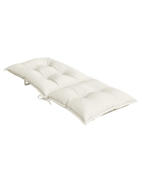 Cuscini Sedia Schiena Alta 2 Crema Mélange 120x50x7 Tessuto