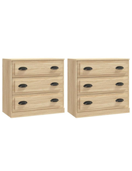Credenze 2 pz Rovere Sonoma in Legno Multistrato