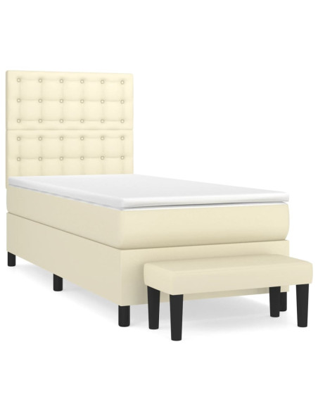 Giroletto a Molle con Materasso Crema 100x200 cm in Similpelle