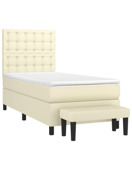 Giroletto a Molle con Materasso Crema 100x200 cm in Similpelle