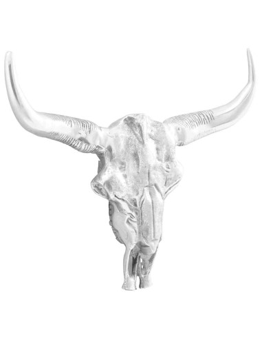 Teschio di toro Argento 53 x 11 x 40 cm Alluminio
