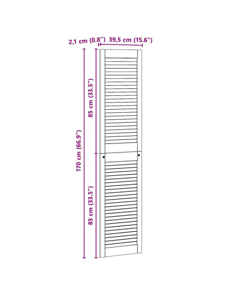Porte per Armadi Other 4 pcs Marrone 170 x 39.5 x 2.1 cm
