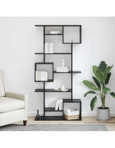 Armadio per Libri Rovere Nero 92 x 29 x 188 cm