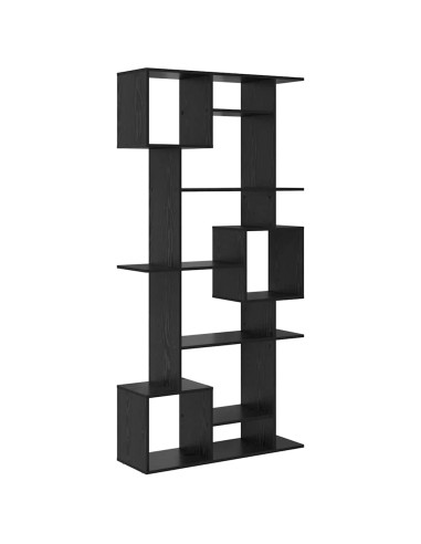 Armadio per Libri Rovere Nero 92 x 29 x 188 cm