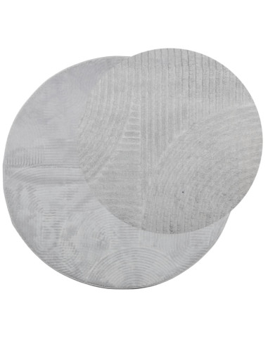 Tappeto IZA a Pelo Corto con Aspetto Scandinavo Grigio Ø 160 cm