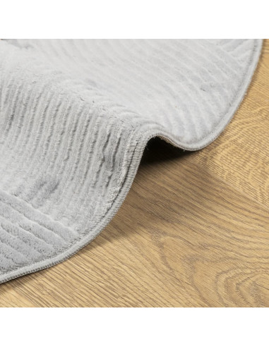 Tappeto IZA a Pelo Corto con Aspetto Scandinavo Grigio Ø 160 cm
