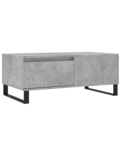 Tavolino Salotto Grigio Cemento 90x50x36,5 cm Legno Multistrato